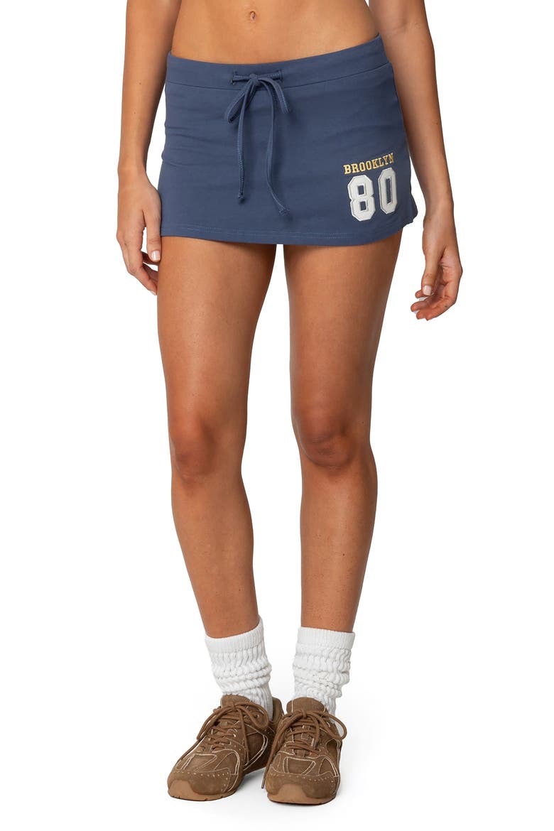 Brooklyn Embroidered Drawstring Microskort, Main, color, BLUE