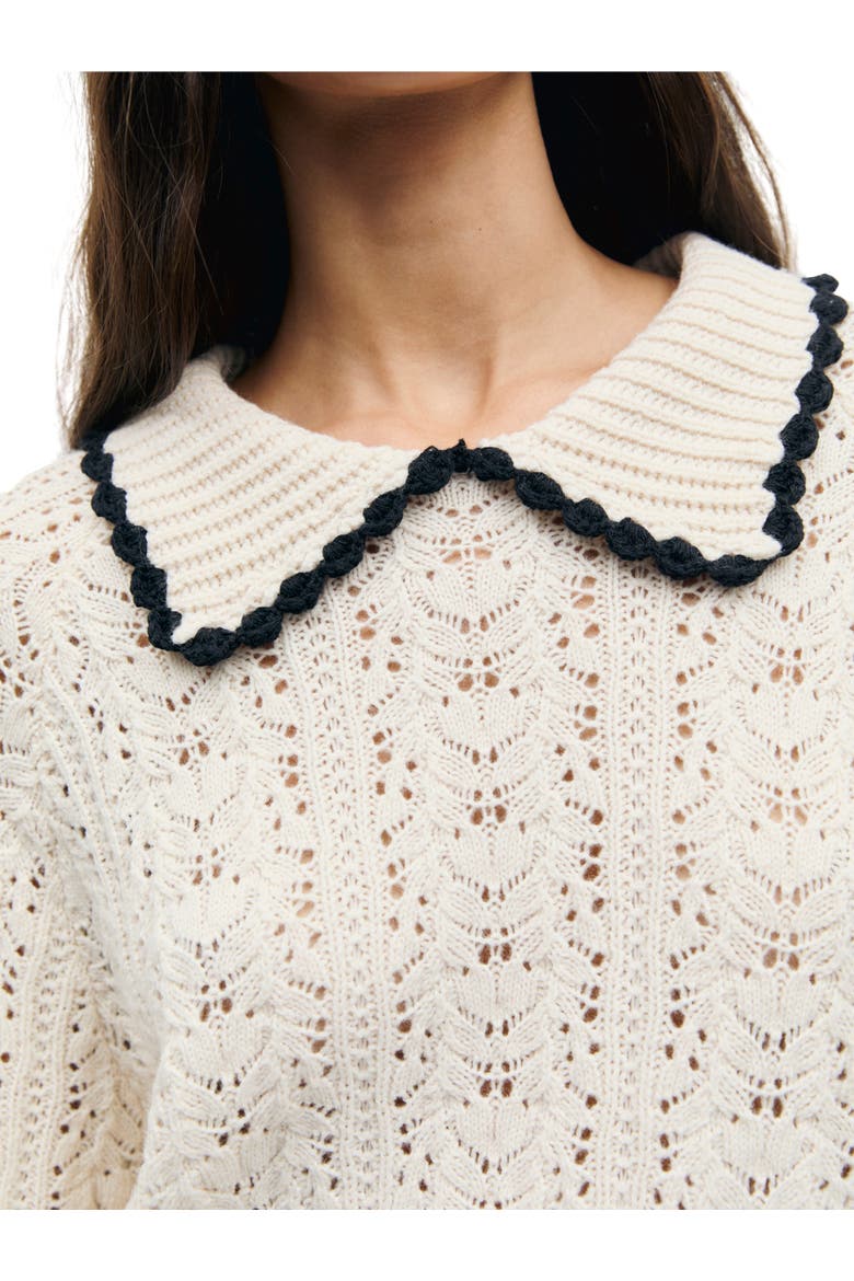Roca Long Sleeve Collared Jumper, Alternate, color, Ecru