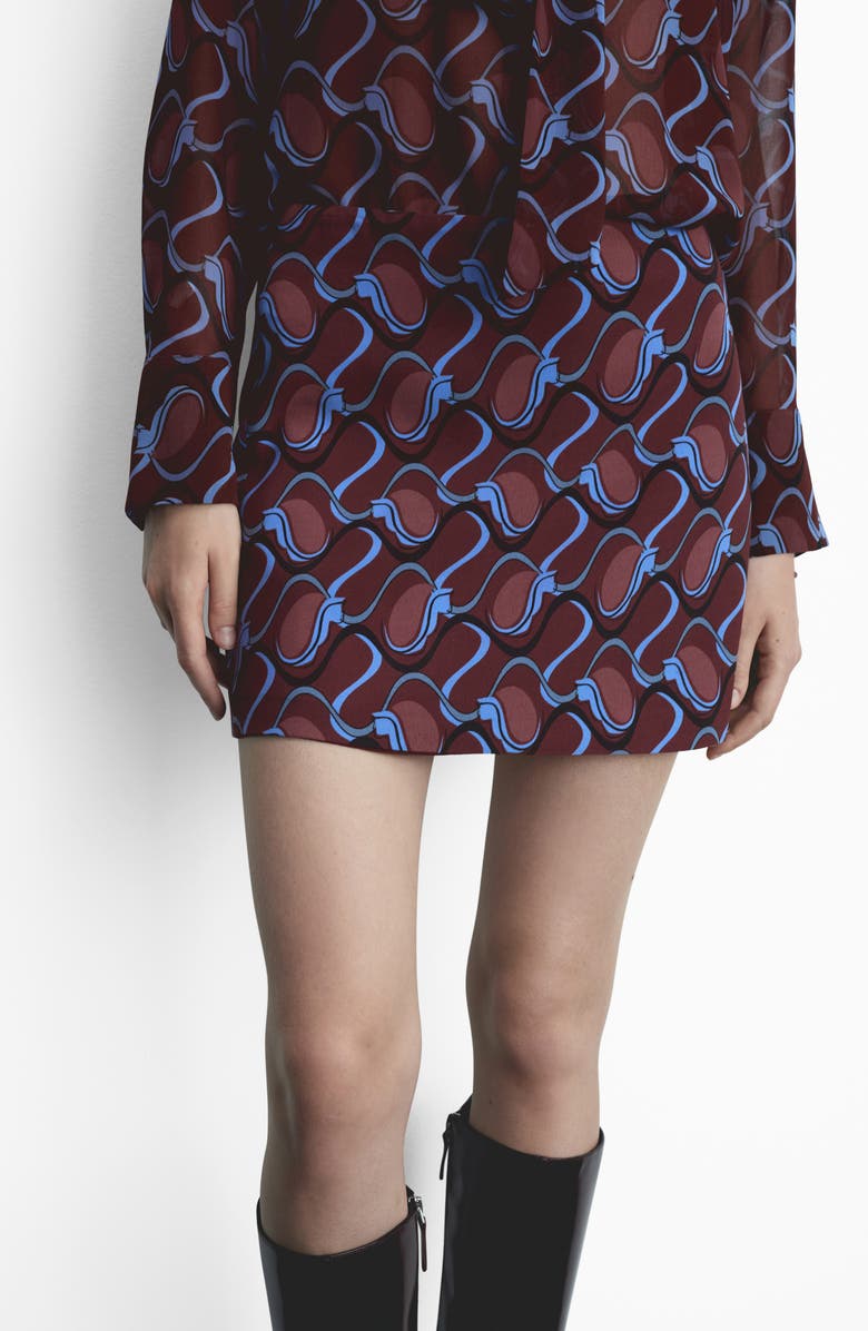 MANGO Chain Print Miniskirt, Alternate, color, 