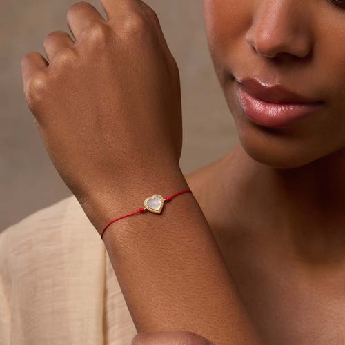Karma And Luck Dreams Fulfilled Mother Of Pearl Heart Charm Red String Bracelet