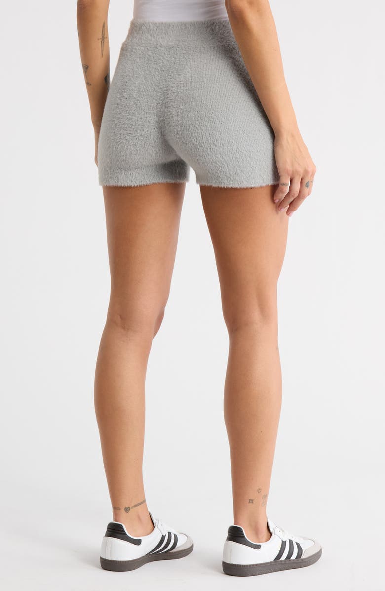 Nia Ziba Fuzzy Knit Shorts, Alternate, color, Silver