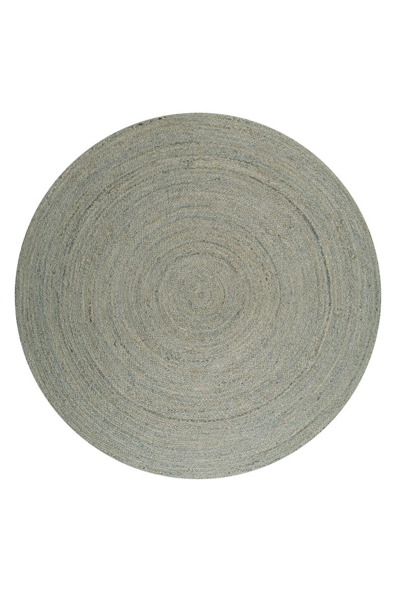 Zara Braided Coastal Cottage Round Jute Round Area Rug, Alternate, color, Gray