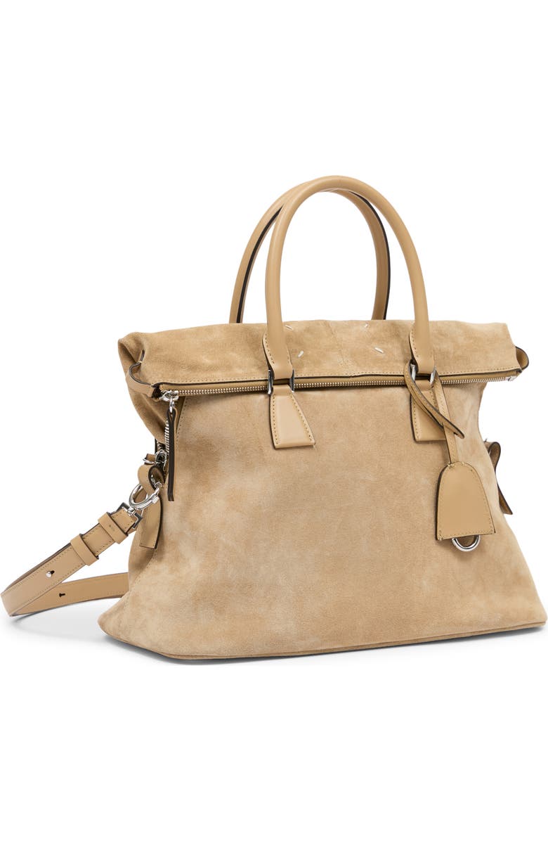 Maison Margiela Medium 5AC Soft Suede Handheld Bag, Alternate, color, Camel