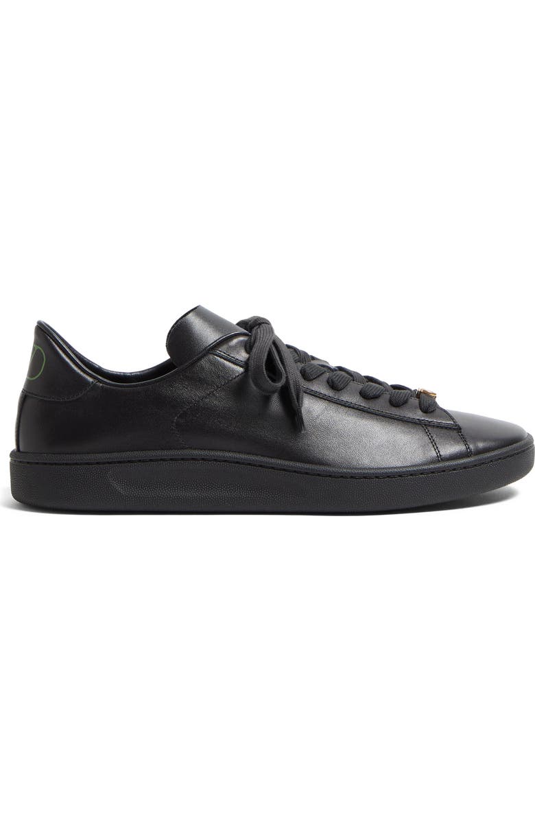 Valentino Garavani Calfskin Leather Sneaker, Alternate, color, Nero/ Green/ Nero