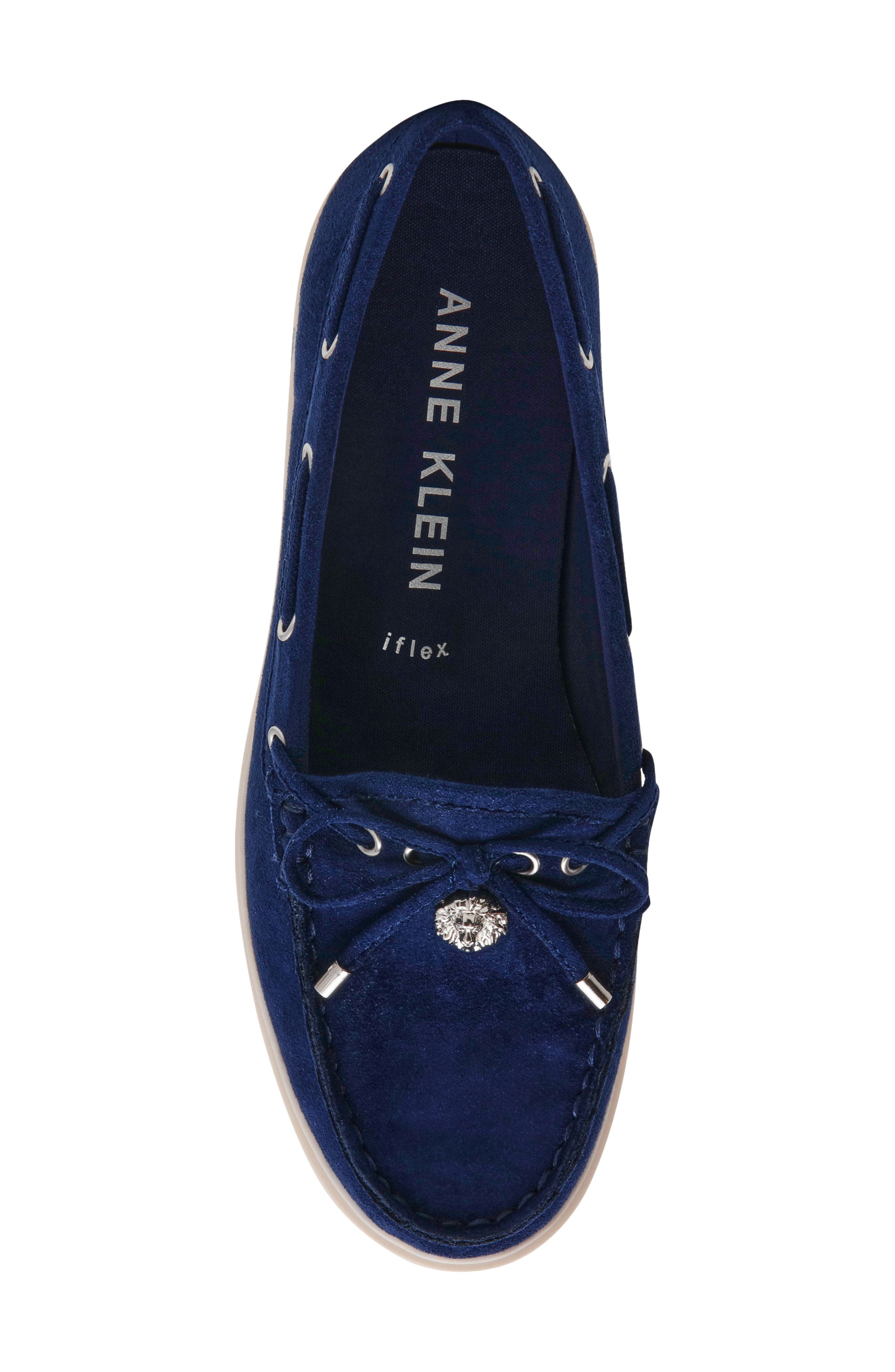Anne Klein Allie Boat Shoe, Alternate, color, Navy Suede