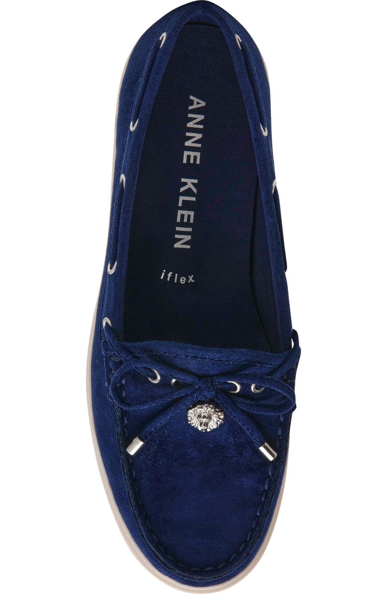 Anne Klein Allie Boat Shoe, Alternate, color, Navy Suede