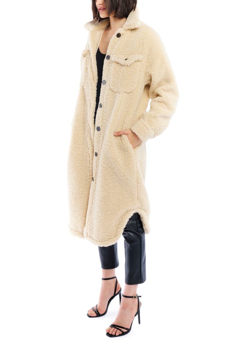 Lane Oversized Faux Shearling Coat, Alternate, color, CREME