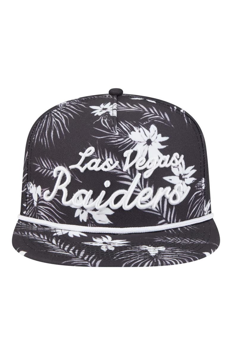 New Era Men's New Era Black Las Vegas Raiders Palm Print A-Frame 9FIFTY Snapback Hat, Alternate, color, Black