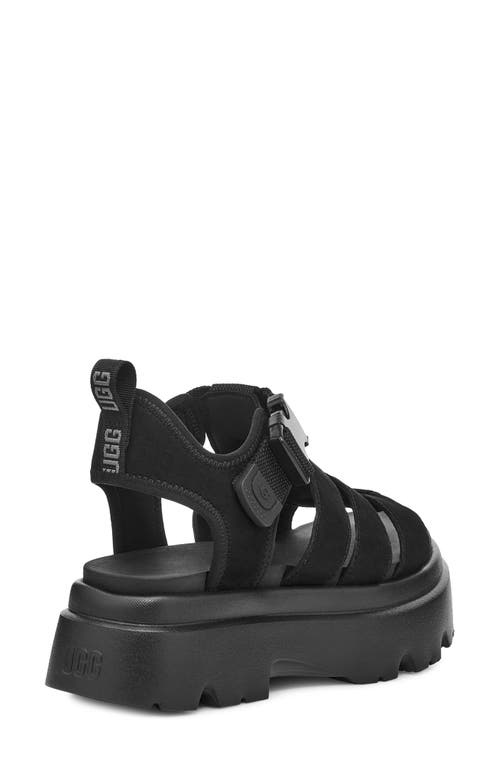 Ugg Cora52698s Sandals Womenblack Nubuck Leather Adjustable Strap Zogg1848 In Black