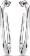 UNODE50 Sterling silver-plated oval hoop earrings