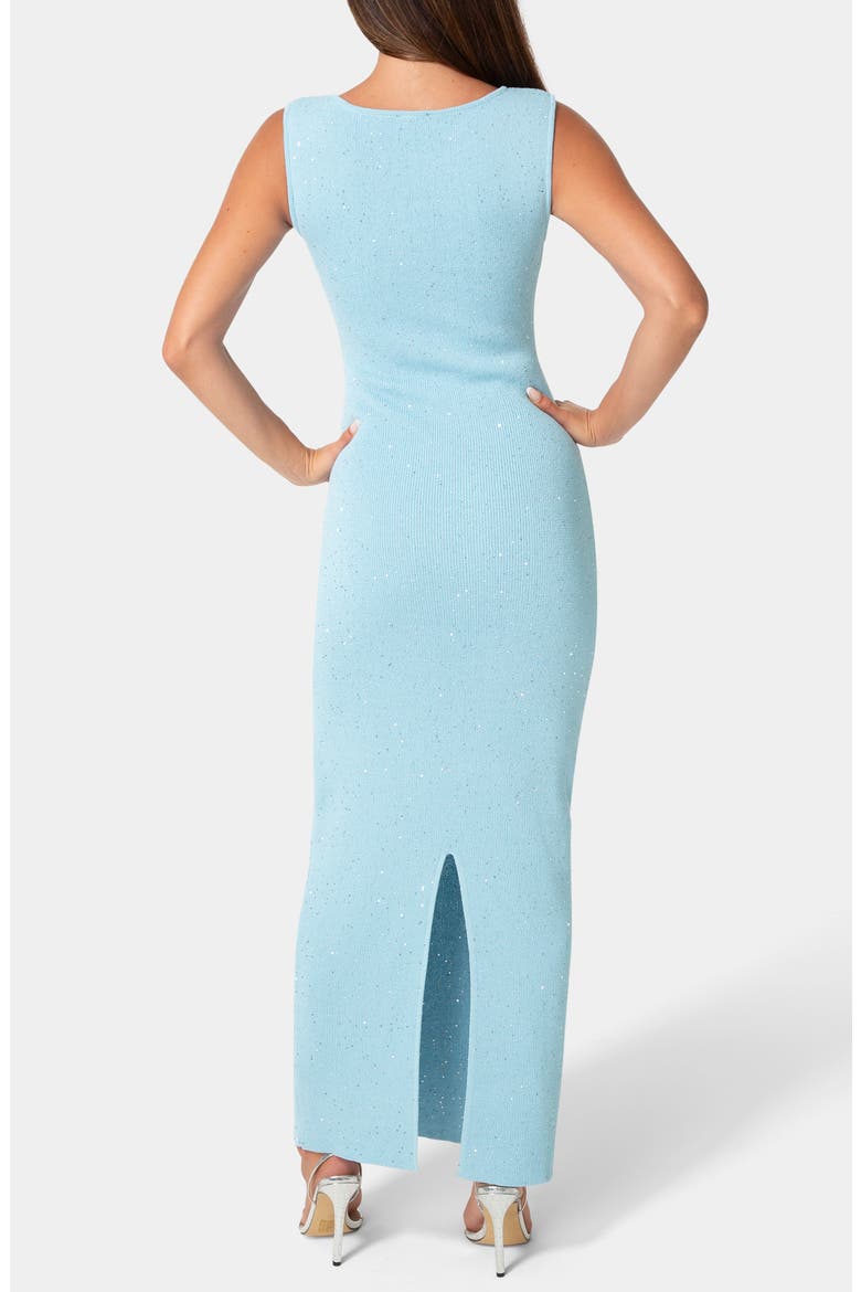 Boatneck Lurex Knit Maxi Dress, Alternate, color, LITE BLUE