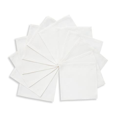 Cotton Linen Plain Cocktail Napkins Set of 12, 6 x 6 Inch for Dining Table, Holiday and Everyday Table Decor - Dru