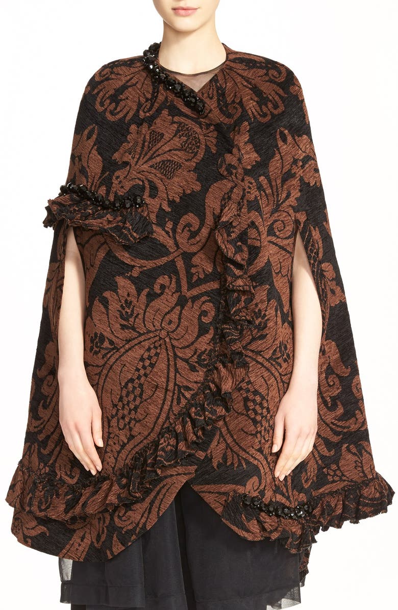 Simone Rocha Chenille Tapestry Cape, Main, color, 
