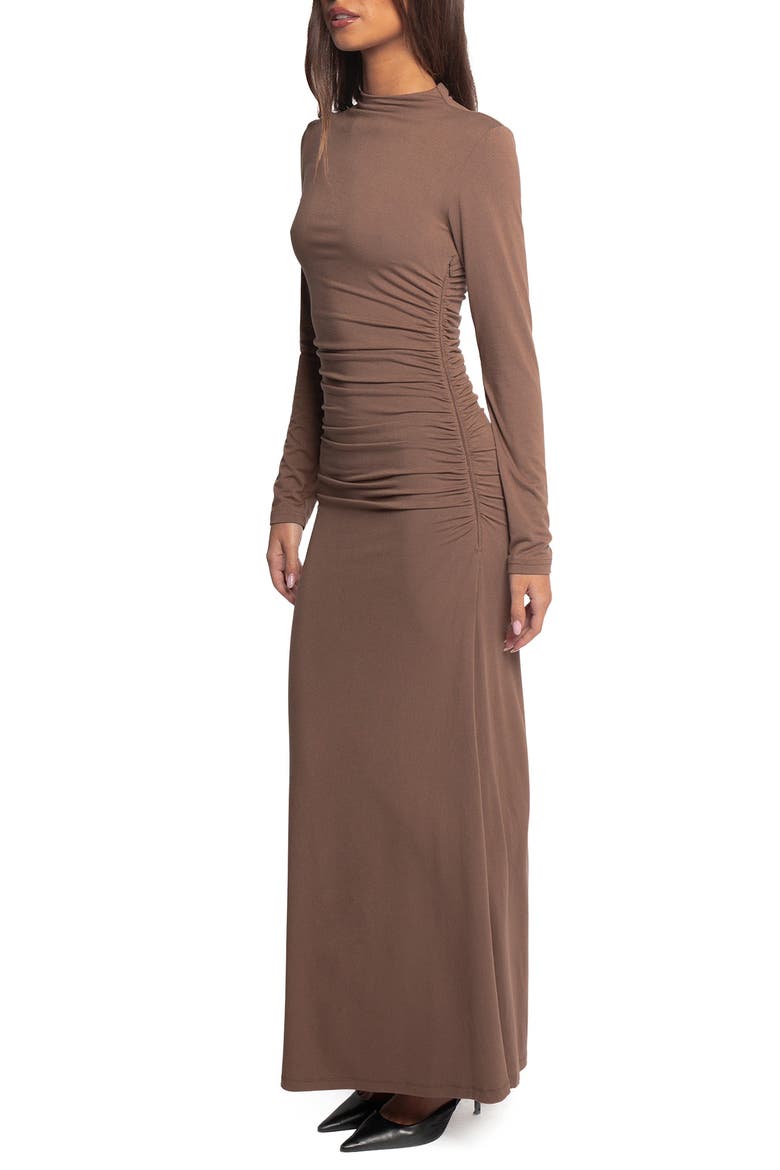 Nelson Long Sleeve Maxi Dress, Alternate, color, MOCHA