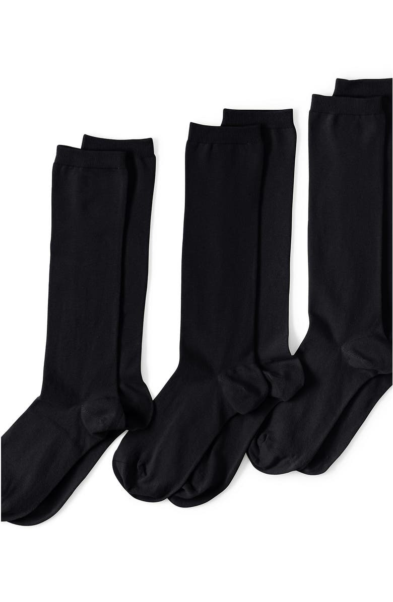 Lands' End 3-Pack Everyday Basic Trouser Socks, Main, color, Black