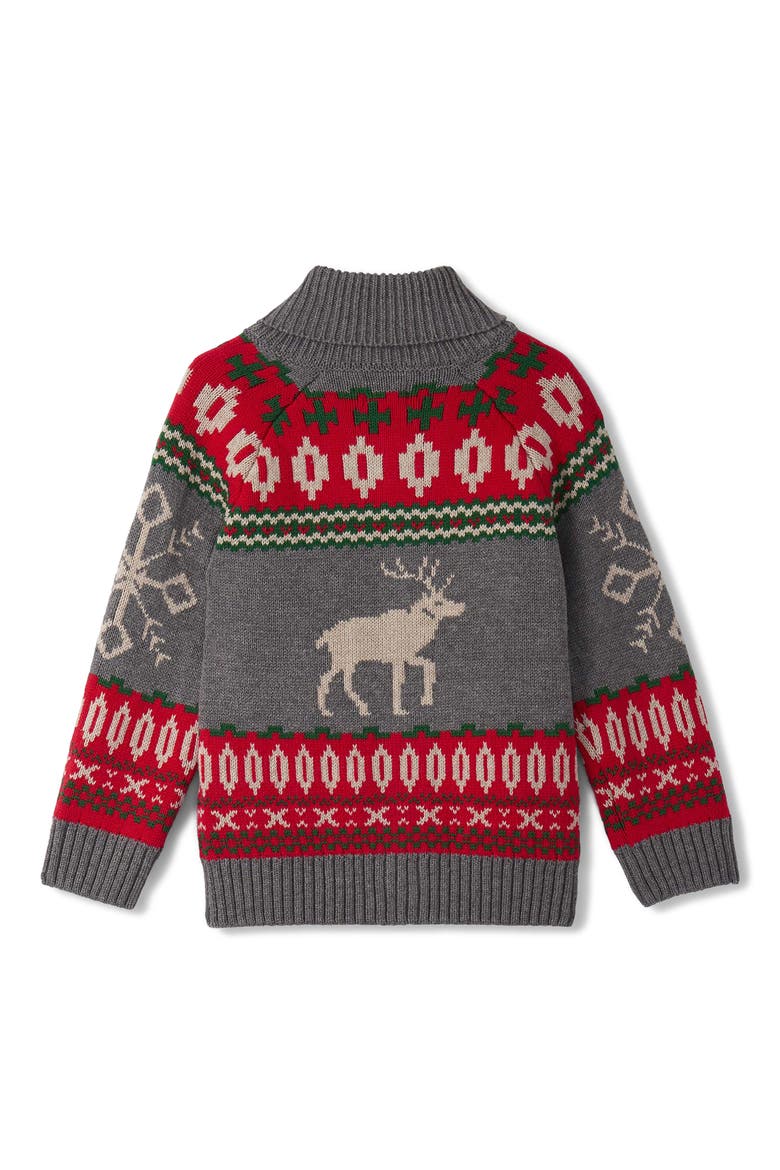 Kids' Winter Elk Shawl Neck Cardigan, Alternate, color, ATHLETIC GREY MELANGE