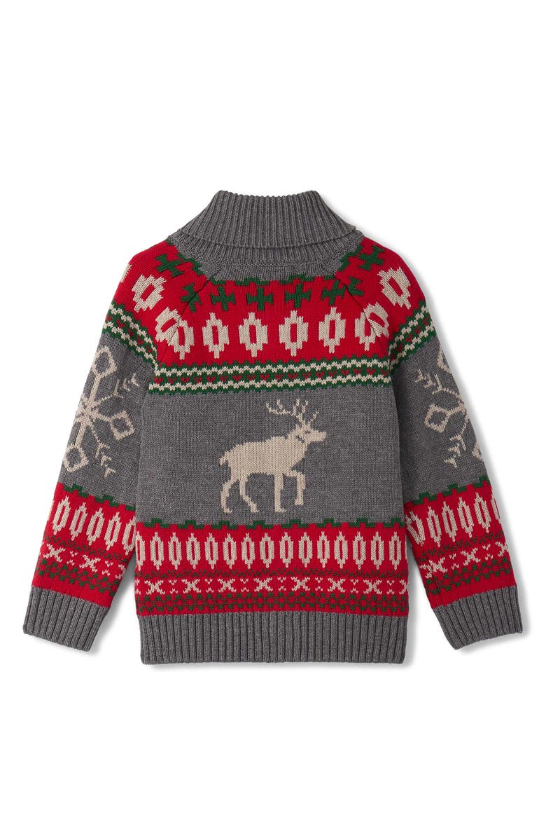 Hatley Kids' Winter Elk Shawl Neck Cardigan, Alternate, color, Athletic Grey Melange