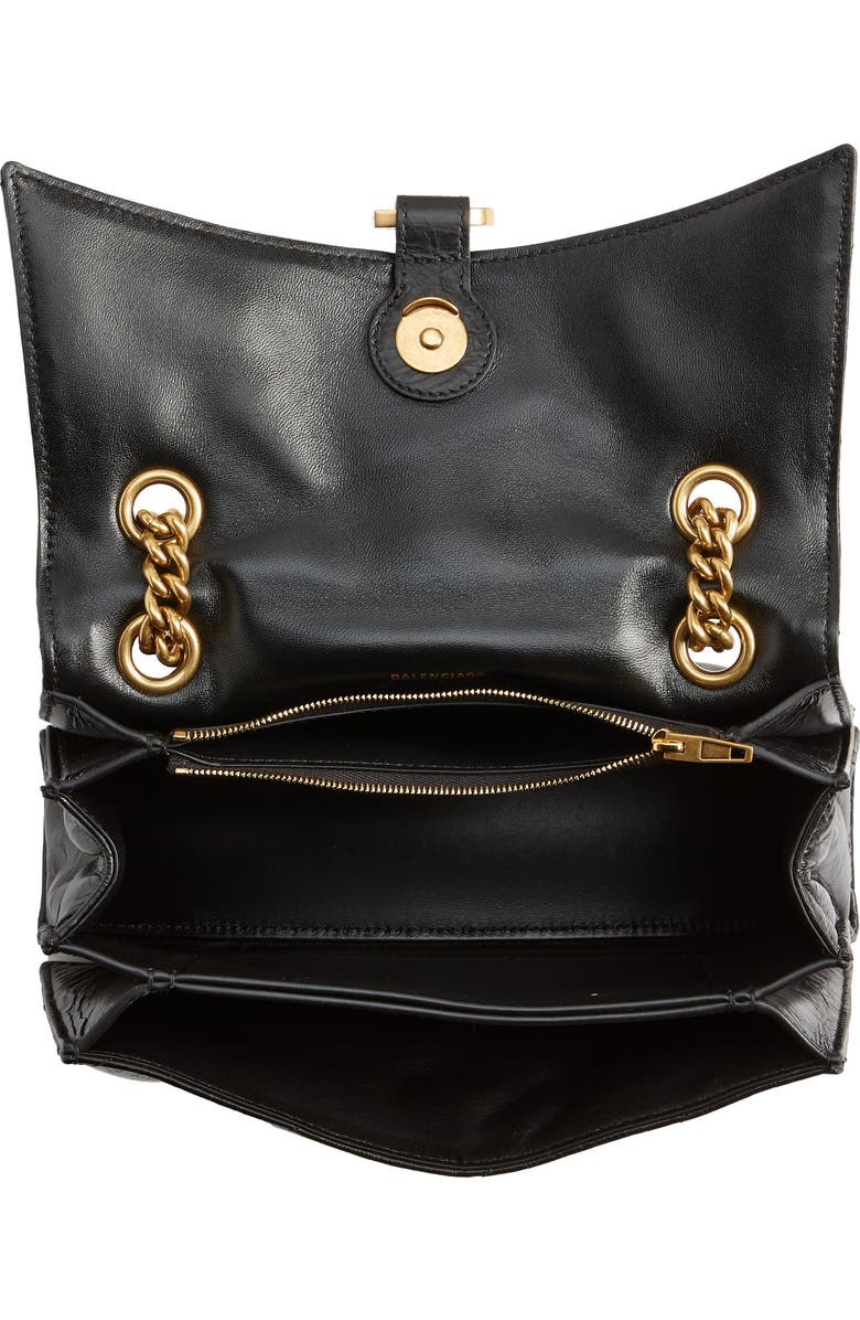 Balenciaga Crush Quilted Leather Shoulder Bag, Alternate, color,