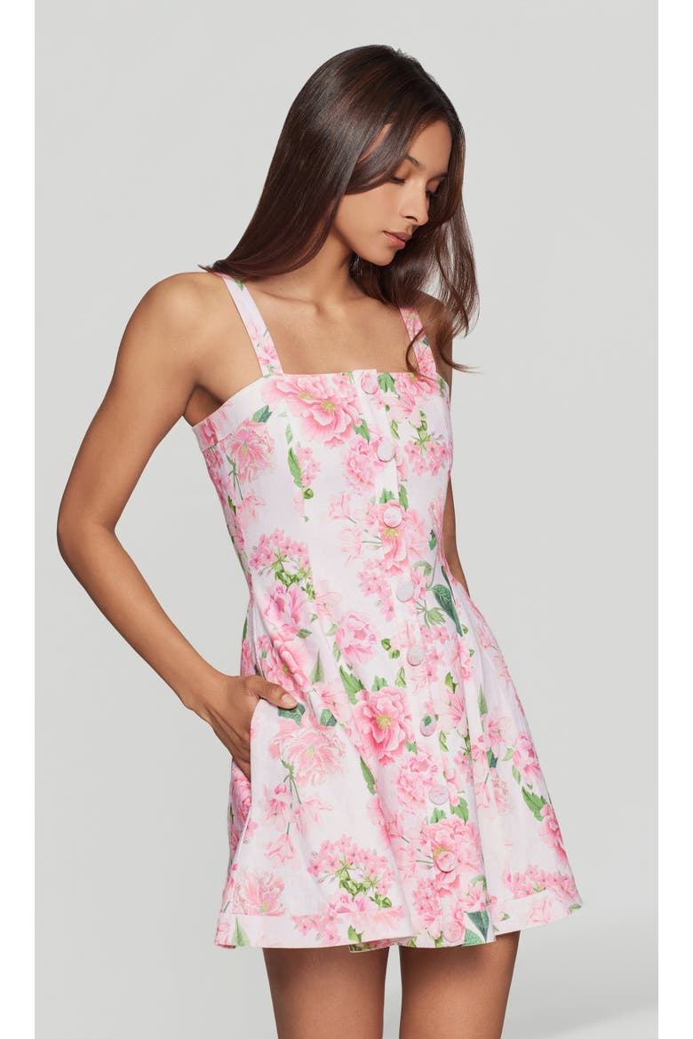 Whitney Floral Linen Dress, Alternate, color, Pink Petal Dream
