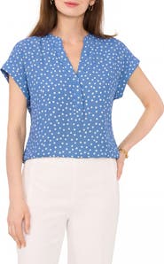 Chaus Split Neck Georgette Blouse
