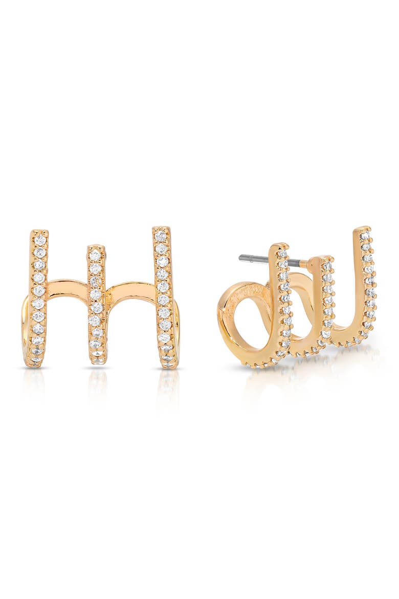 Crystal Ear Wrap Stud Earrings, Main, color, GOLD