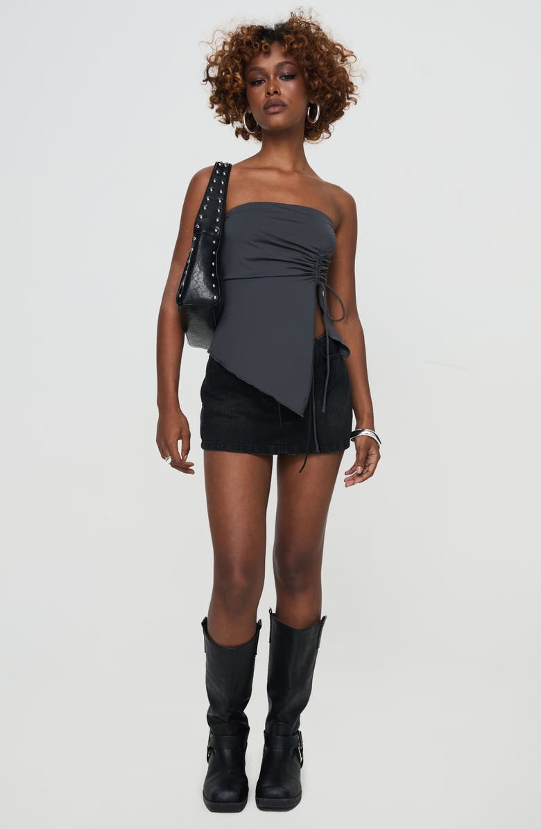 Princess Polly Dessy Asymmetric Hem Strapless Stretch Top, Alternate, color, 