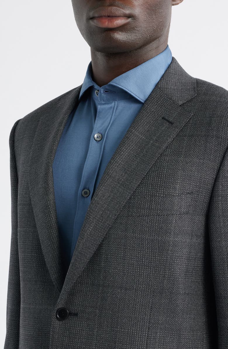 Canali Siena Regular Fit Charcoal Grey Glen Plaid Super 130s Wool Suit, Alternate, color, Charcoal
