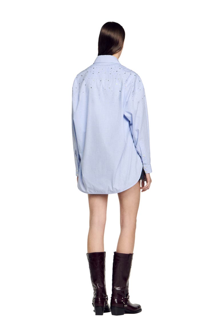 Studded check shirt, Alternate, color, Sky blue
