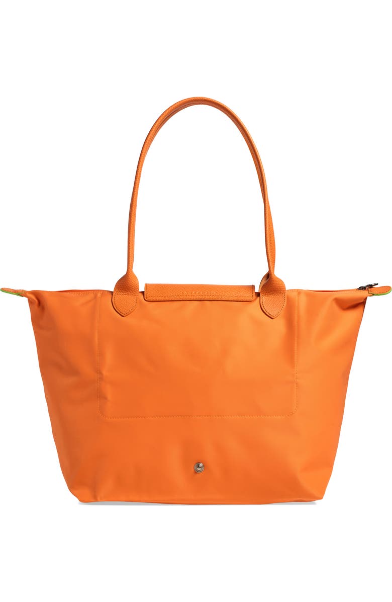 Longchamp Le Pliage Green Recycled Canvas Large Shoulder Tote, Alternate, color, Orange