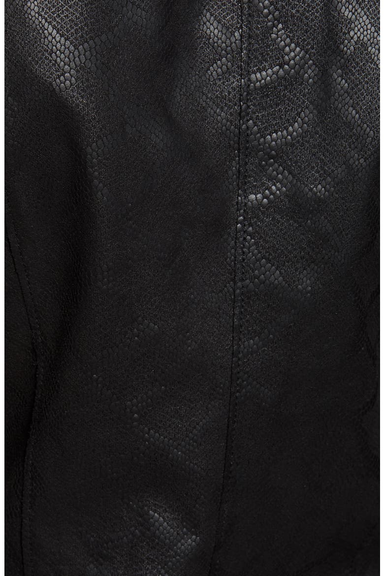 Drape Front Faux Snakeskin Jacket, Alternate, color, VENOM