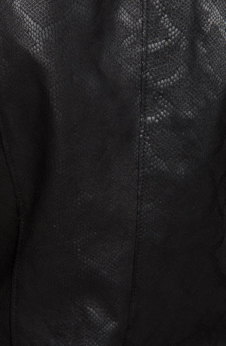 BLANKNYC Drape Front Faux Snakeskin Jacket, Alternate, color, 