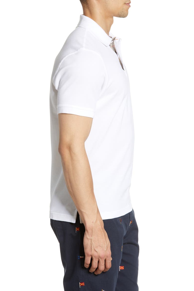 Regular Fit Tartan Piqué Polo, Alternate, color, WHITE/DRESS