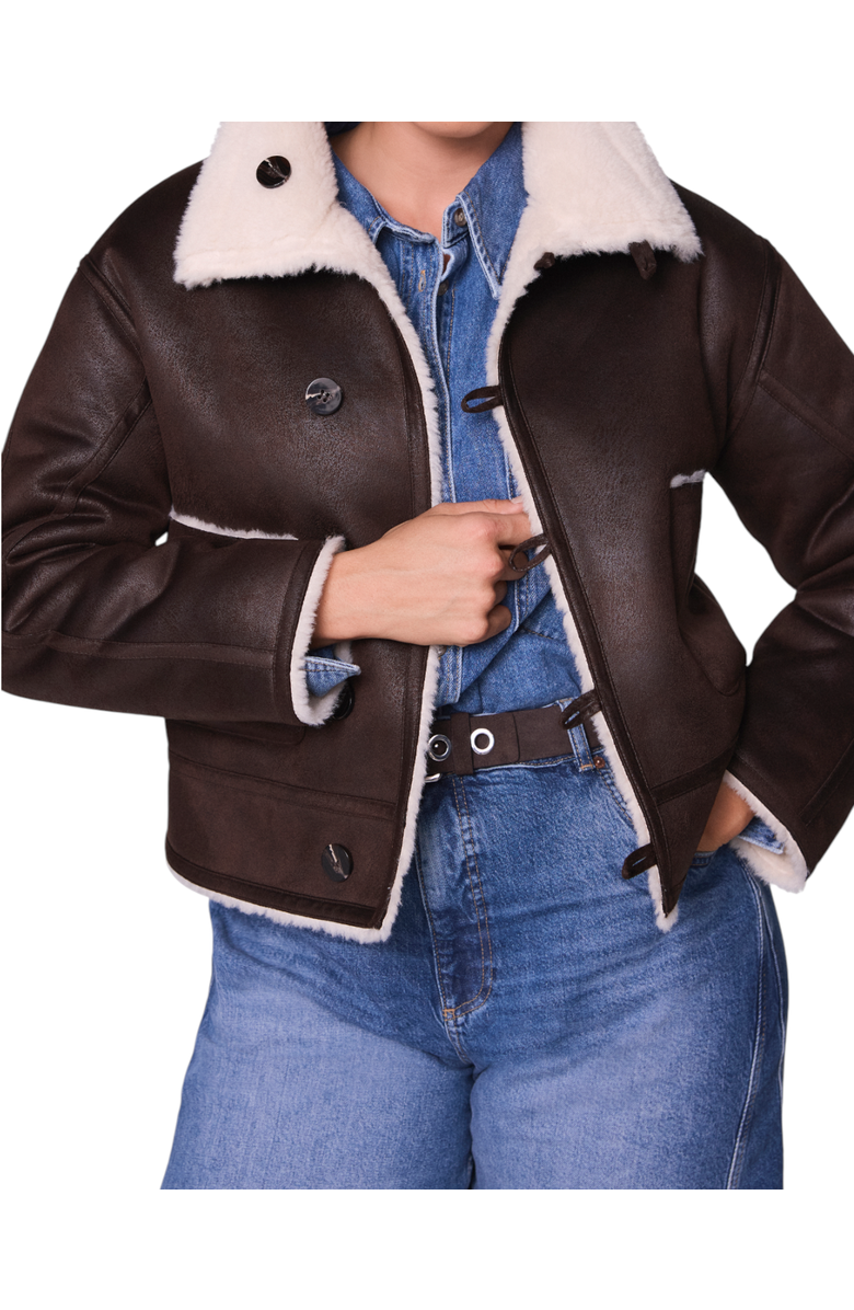 MINT VELVET Reversible Aviator Jacket, Alternate, color, Brown