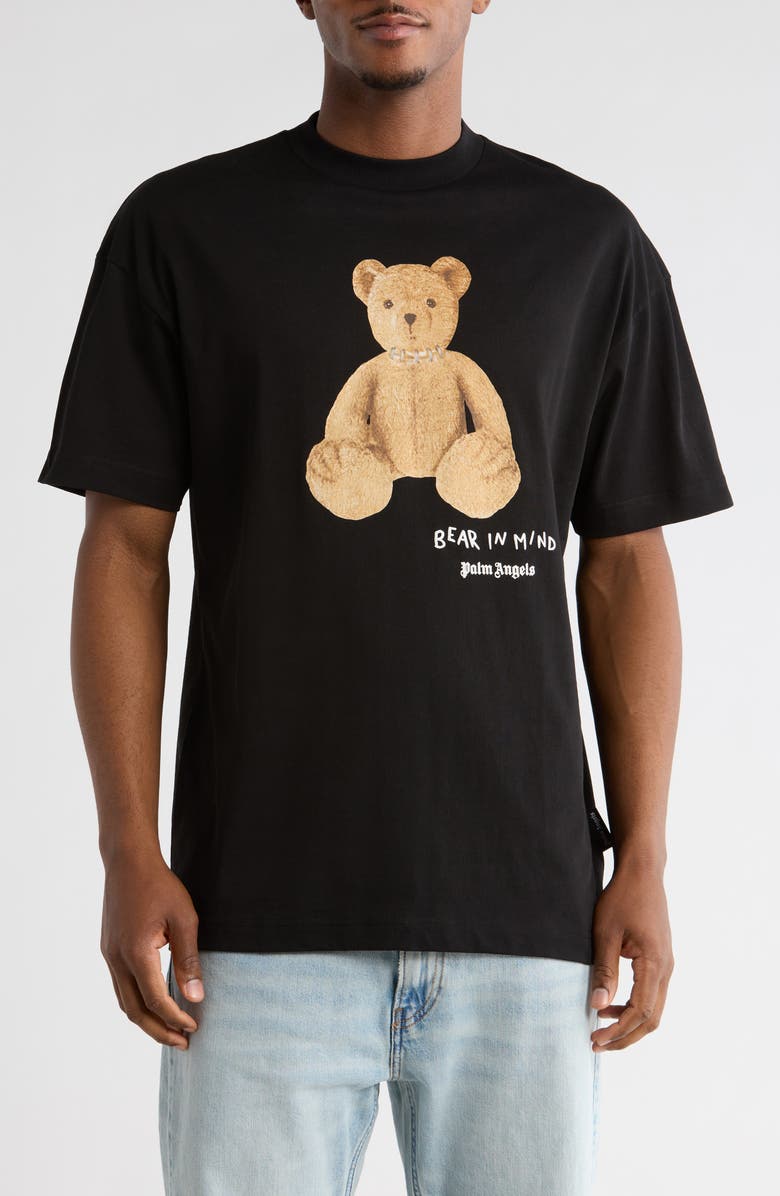 Palm Angels Bear in Mind Graphic T-Shirt, Main, color, Black Brown