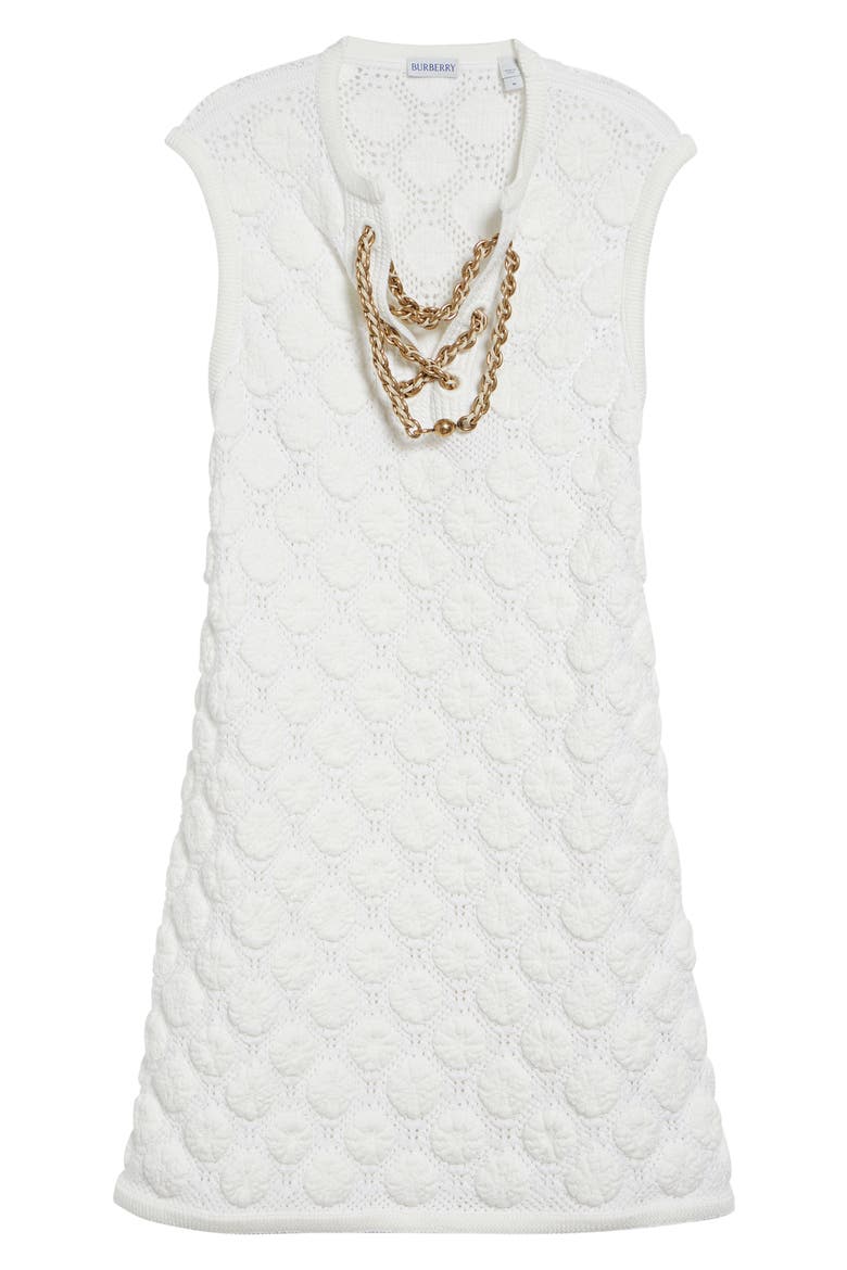 Brittany Crochet Stitch Sleeveless Mini Sweater Dress, Alternate, color, WHITE