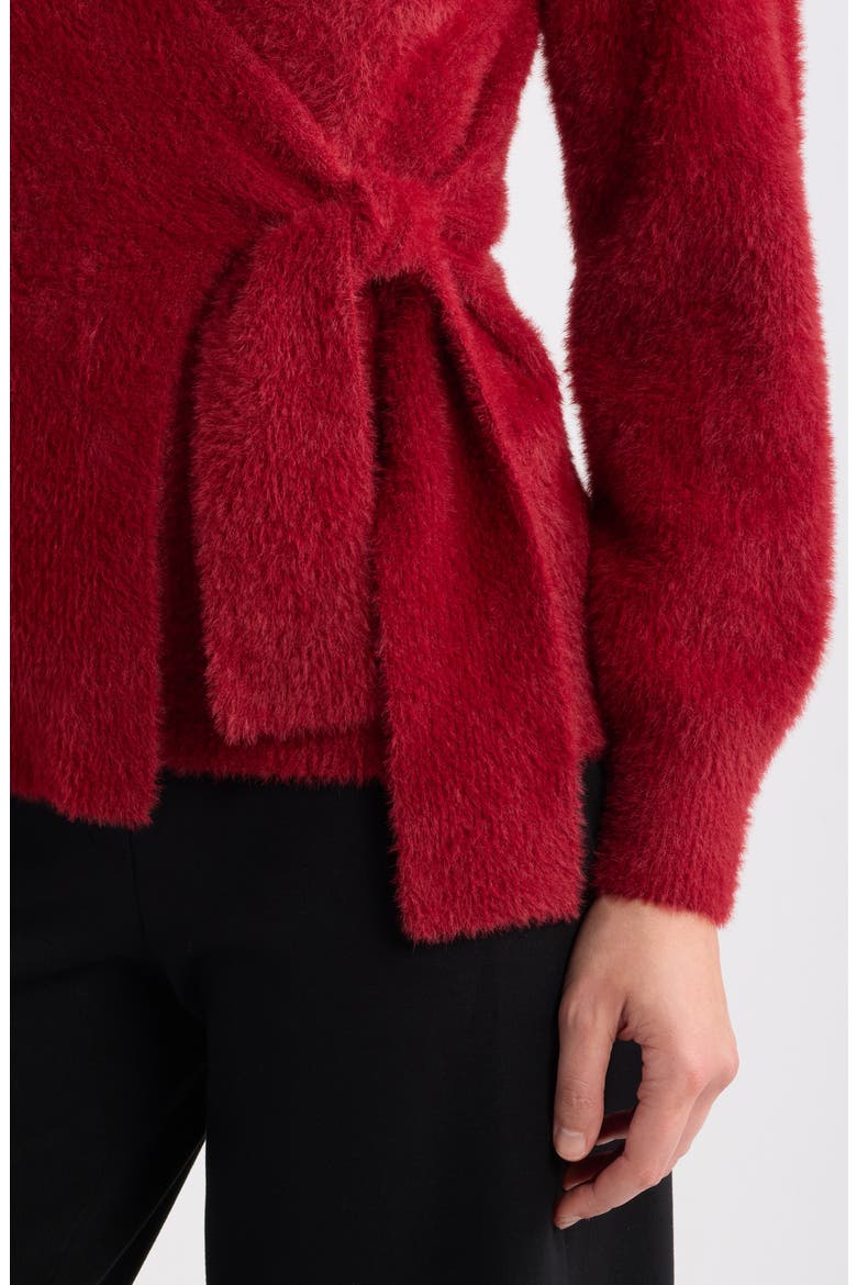 Eyelash Wrap Sweater, Alternate, color, TITIAN RED