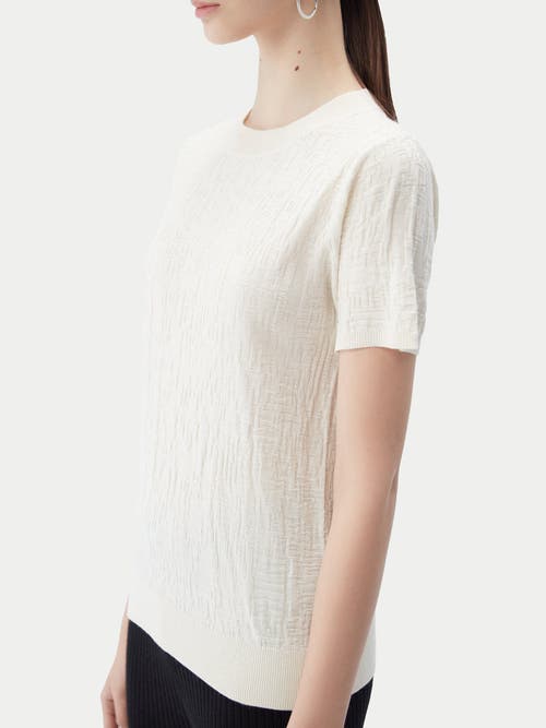 Gobi Mongolian Cashmere Silk Cashmere T-shirt In White