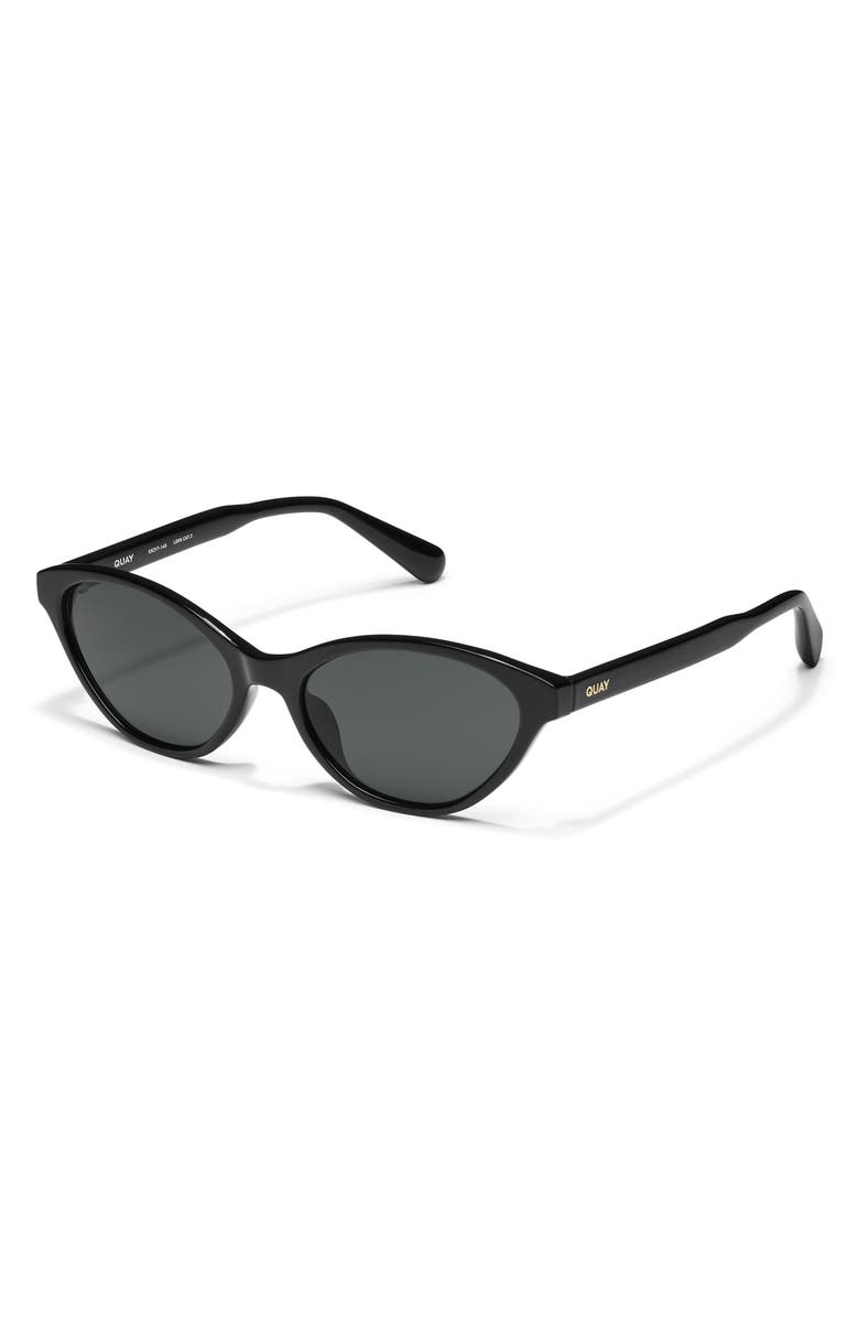 QUAY Talk Nice 55mm Cat Eye Sunglasses, Alternate, color, Black/ Smoke