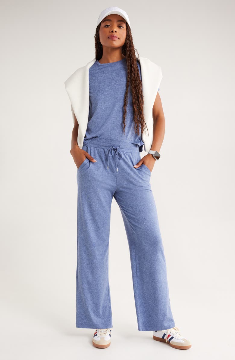 Zella Restore Soft Lite Relaxed Tee, Alternate, color, Blue Tempest