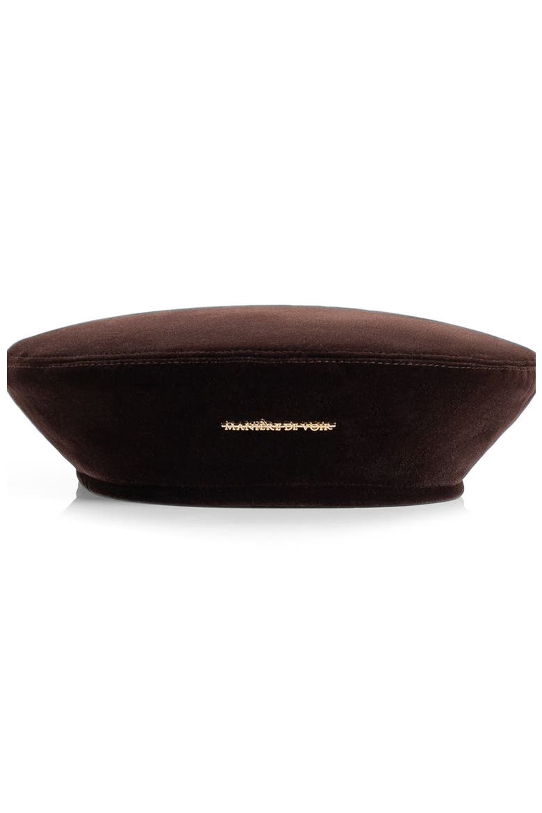 Anya Velvet Beret, Main, color, Brown