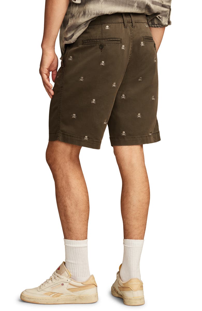 Lucky Brand Embroidered Detail Stretch Twill Shorts, Alternate, color, 