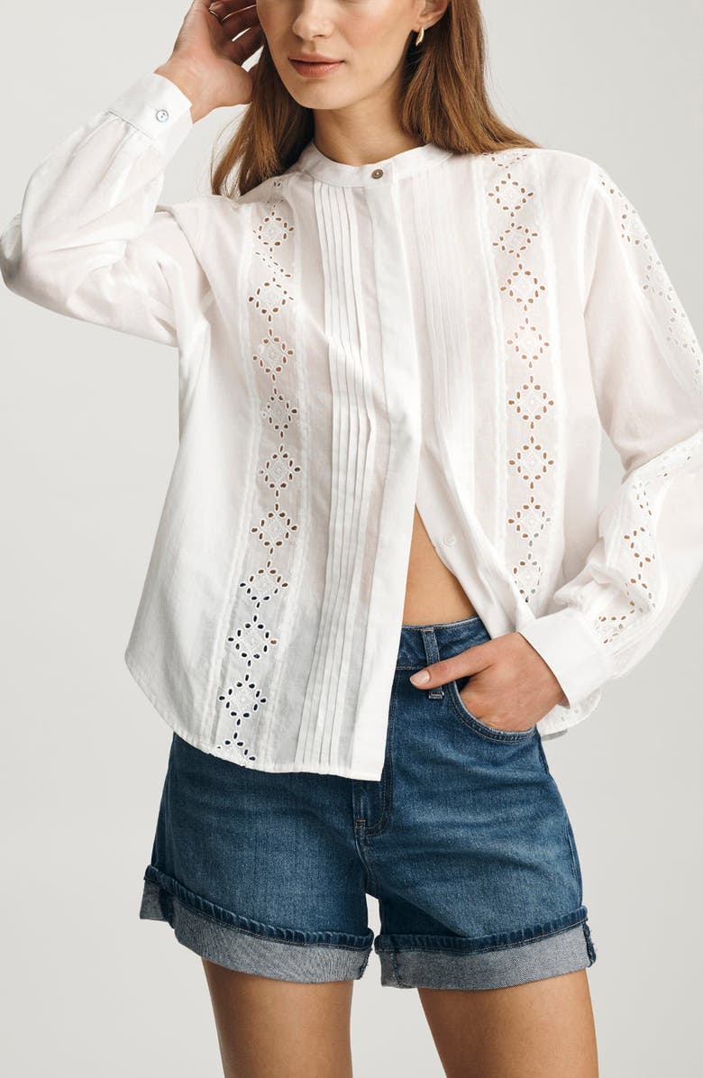 Mavi Jeans Pintuck & Eyelet Shirt, Main, color,