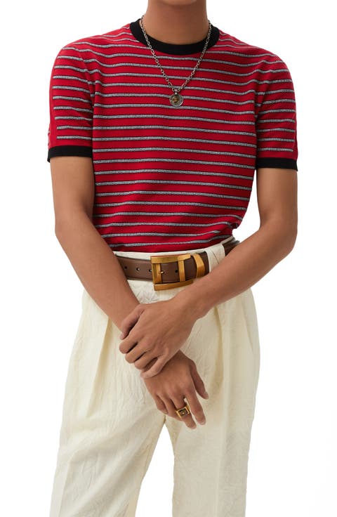 Greca Stripe Jacquard T-Shirt