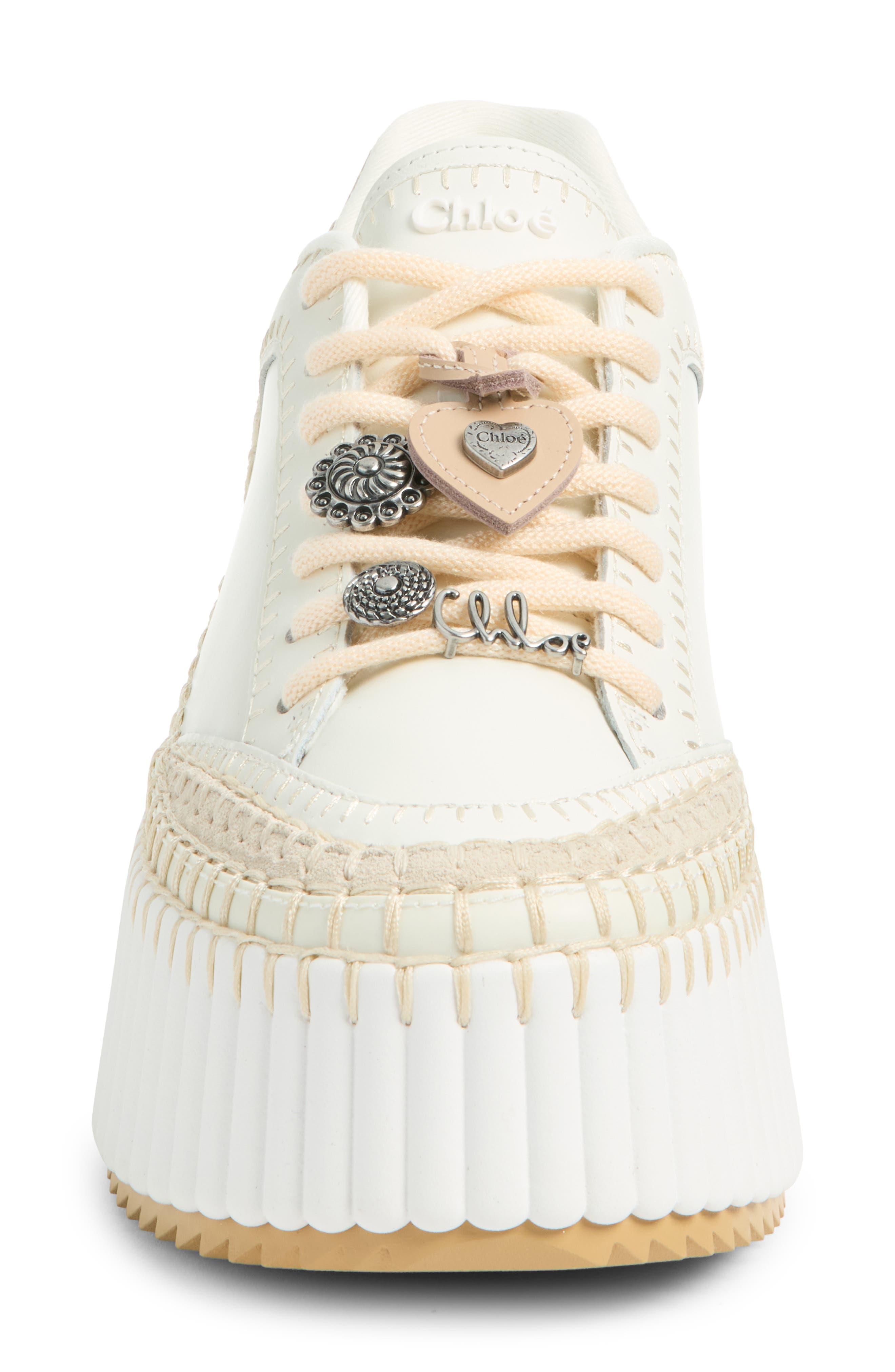 Nama Embellished Platform Sneaker, Alternate, color, LOVELY WHITE