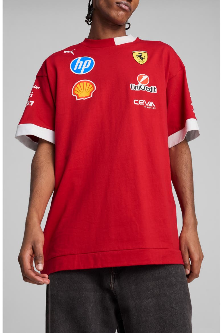 x 2025 Scuderia Ferrari HP Driver T-Shirt, Main, color, DARK CHERRY