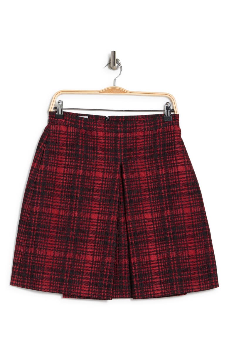 Valentino Plaid Pleated Mini Skirt, Alternate, color,