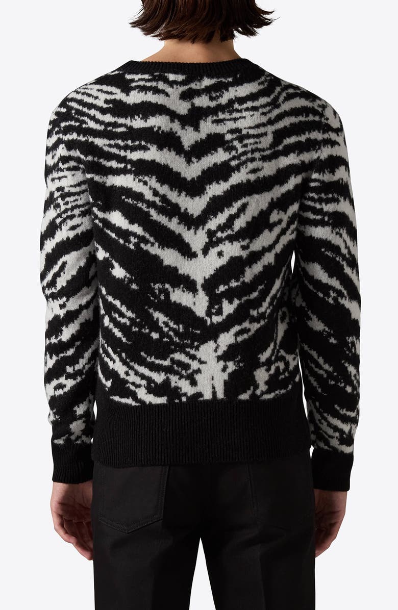 BLK DNM Zebra Stripe Merino Wool Sweater, Alternate, color, Black And White Zebra Jacquard