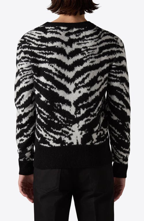 Blk Dnm Zebra Stripe Merino Wool Sweater