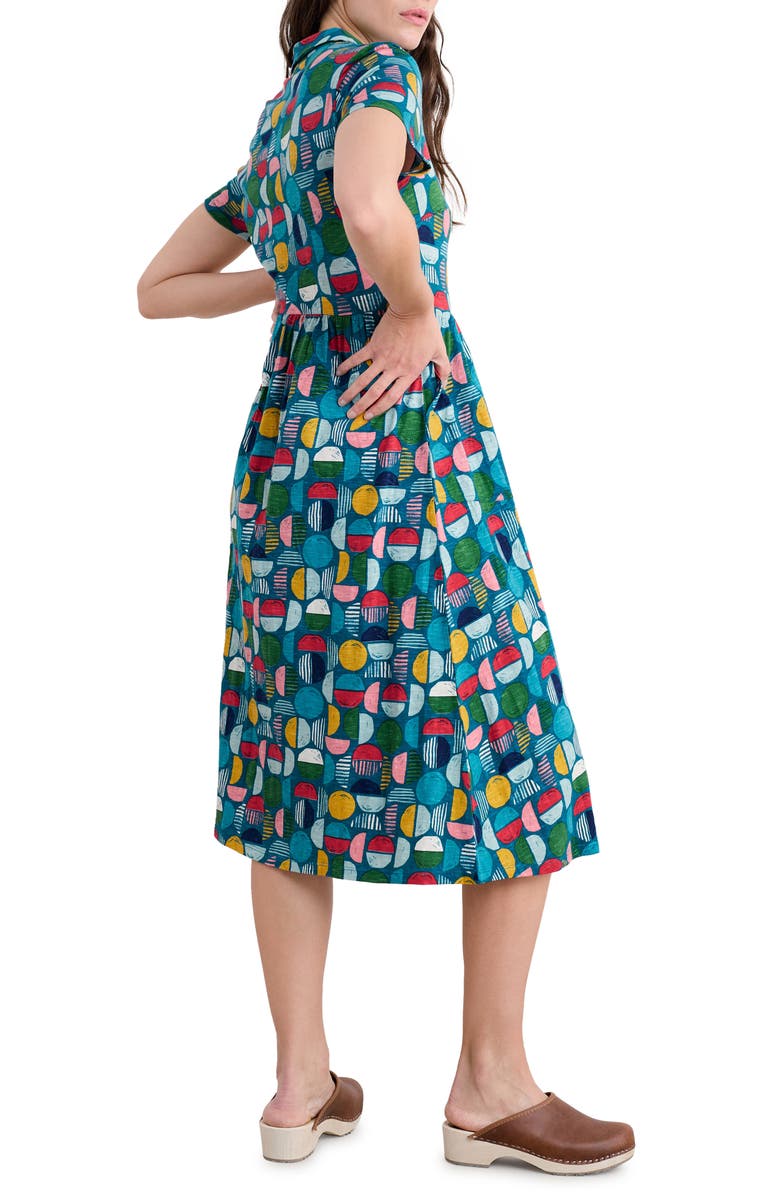 Seasalt Cornwall Mainland Floral Organic Cotton Jersey Midi Shirtdress, Alternate, color, 