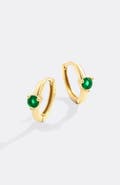 Mint & Lily Solitaire Birthstone Huggie Hoop Earrings
